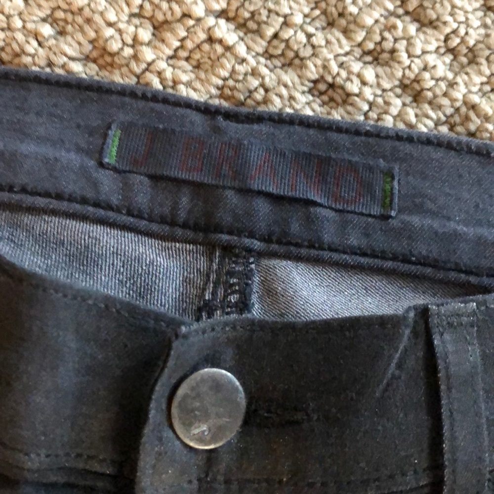 J Brand Black skinny coated jeans